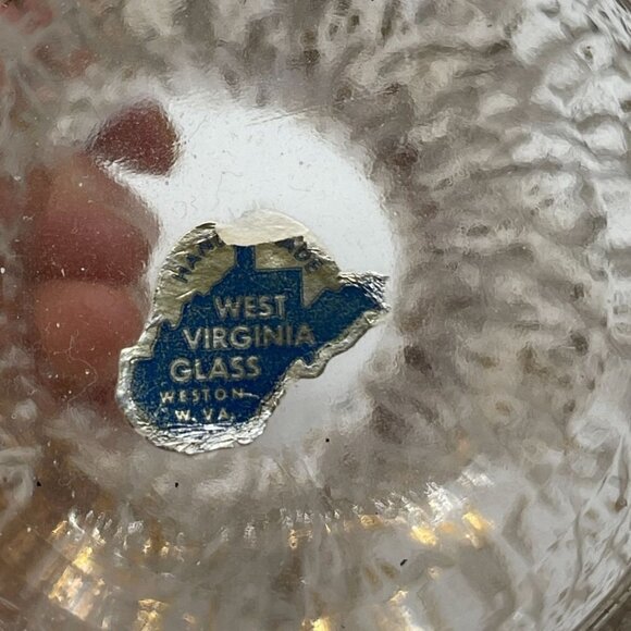 Vintage West Virginia Glass Gold Brocade Golden Jewel Spatter Flower Vase 5" H - Picture 2 of 4